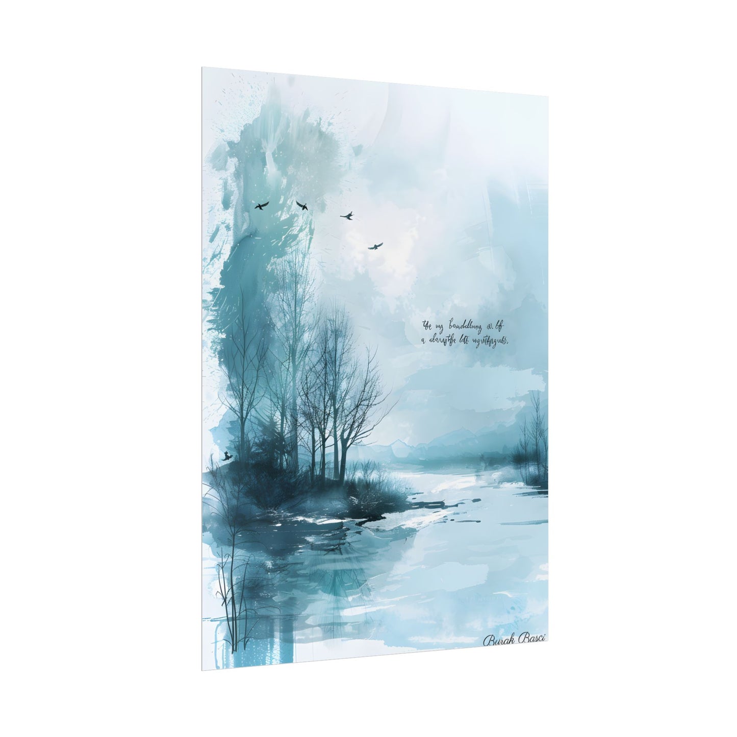 Serene Landscape: A Peaceful Nature Scene with Inspirational Quote - Poster