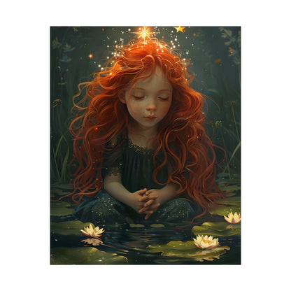 Sparkly Redhead Daydream: Young Girl Digital Art - Poster