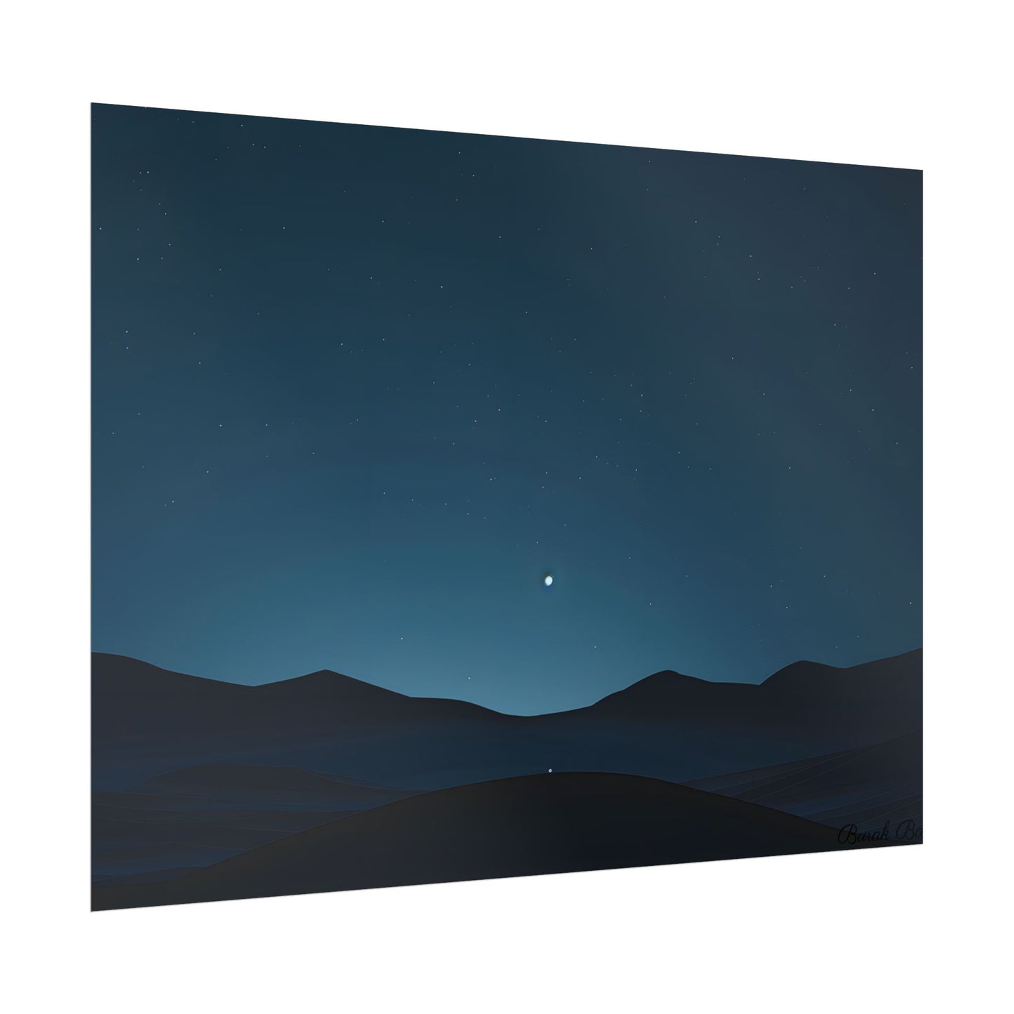 Minimalist Night Sky: Abstract Starry Art - Poster