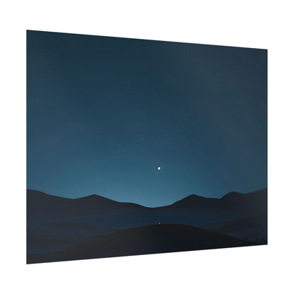 Minimalist Night Sky: Abstract Starry Art - Poster