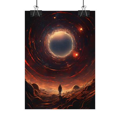 Black Hole Cosmic: A Realistic Digital Artwork of a Planet in Orbit - Poster