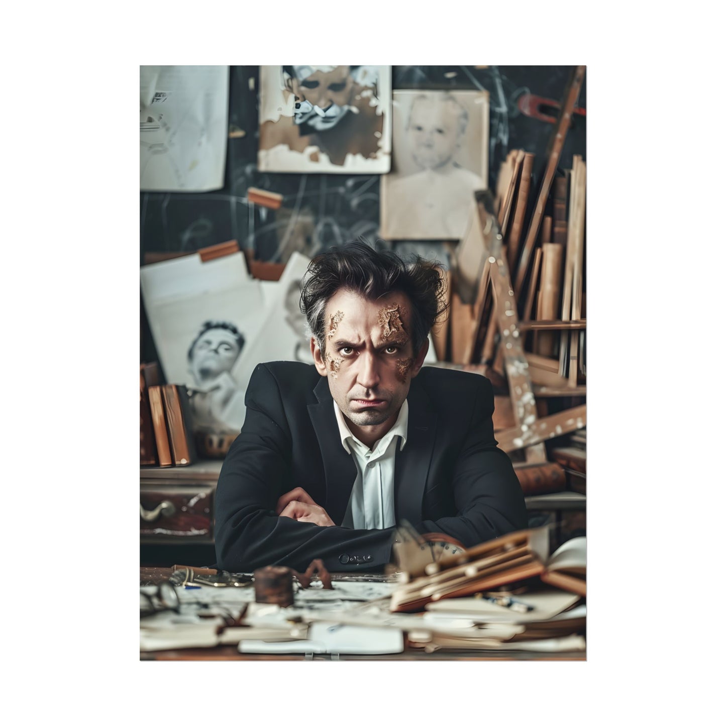 Intimate Self-Reflection: A Man's Portrait - Poster