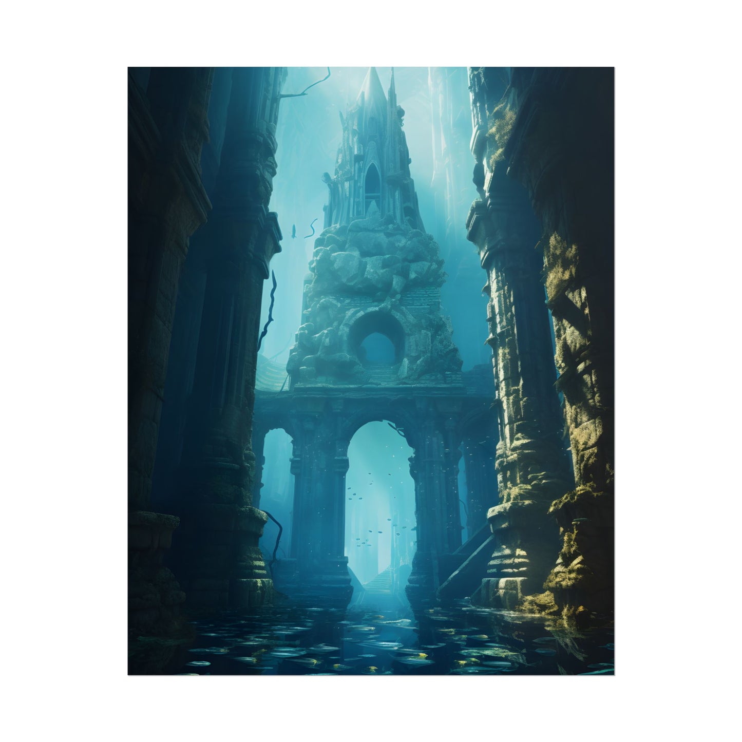 Lost Underwater Civilization: Ancient City Artwork - Poster