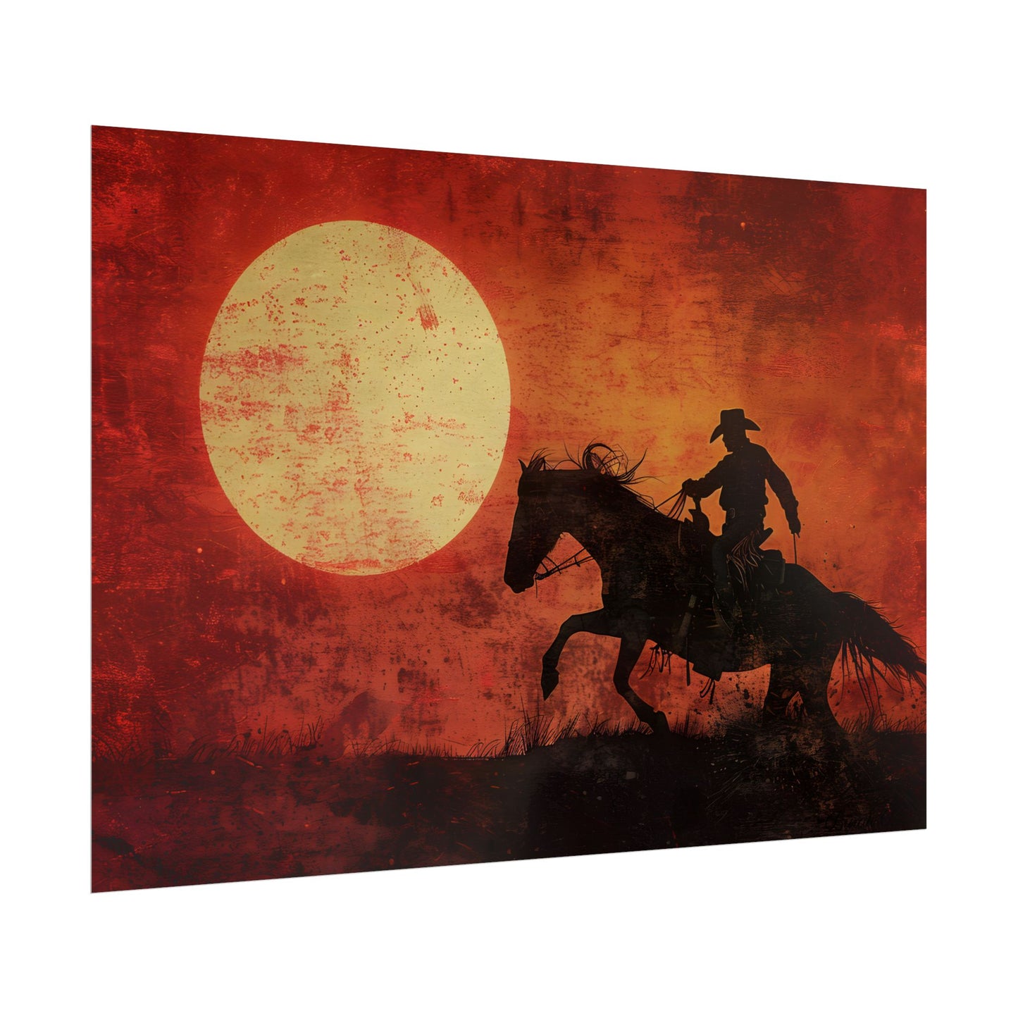 Rodeo Cowboy in Action: Vintage Bronco Ride - Poster