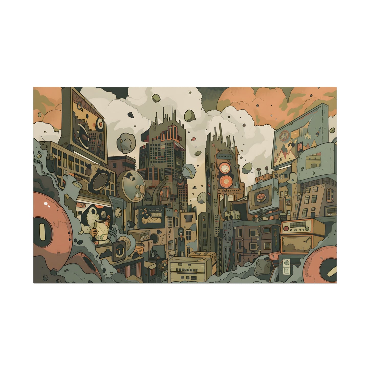 Comic Book Style Iconic Mask: Bold Lines and Dramatic Details - Poster