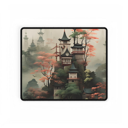 Post-Impressionist Landscape Masterpiece: Ash Magenta Dreams - Desk Mat
