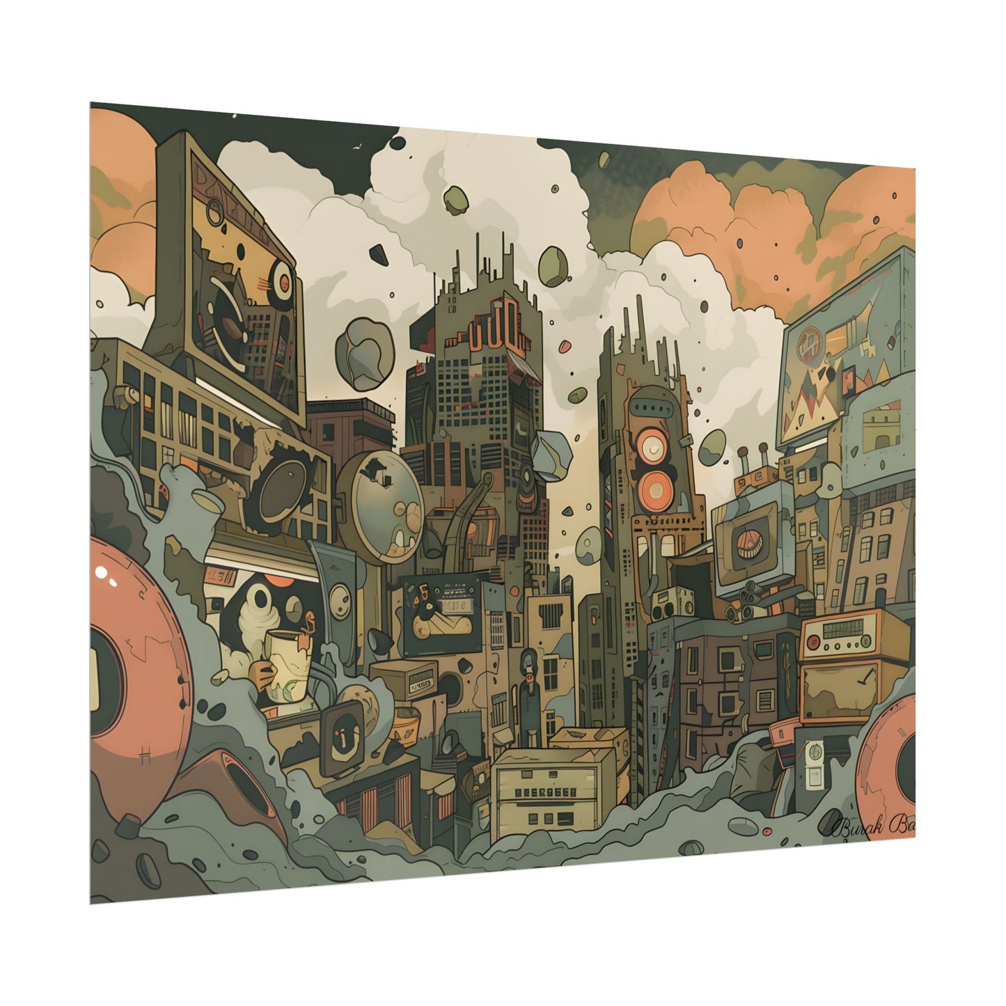 Comic Book Style Iconic Mask: Bold Lines and Dramatic Details - Poster