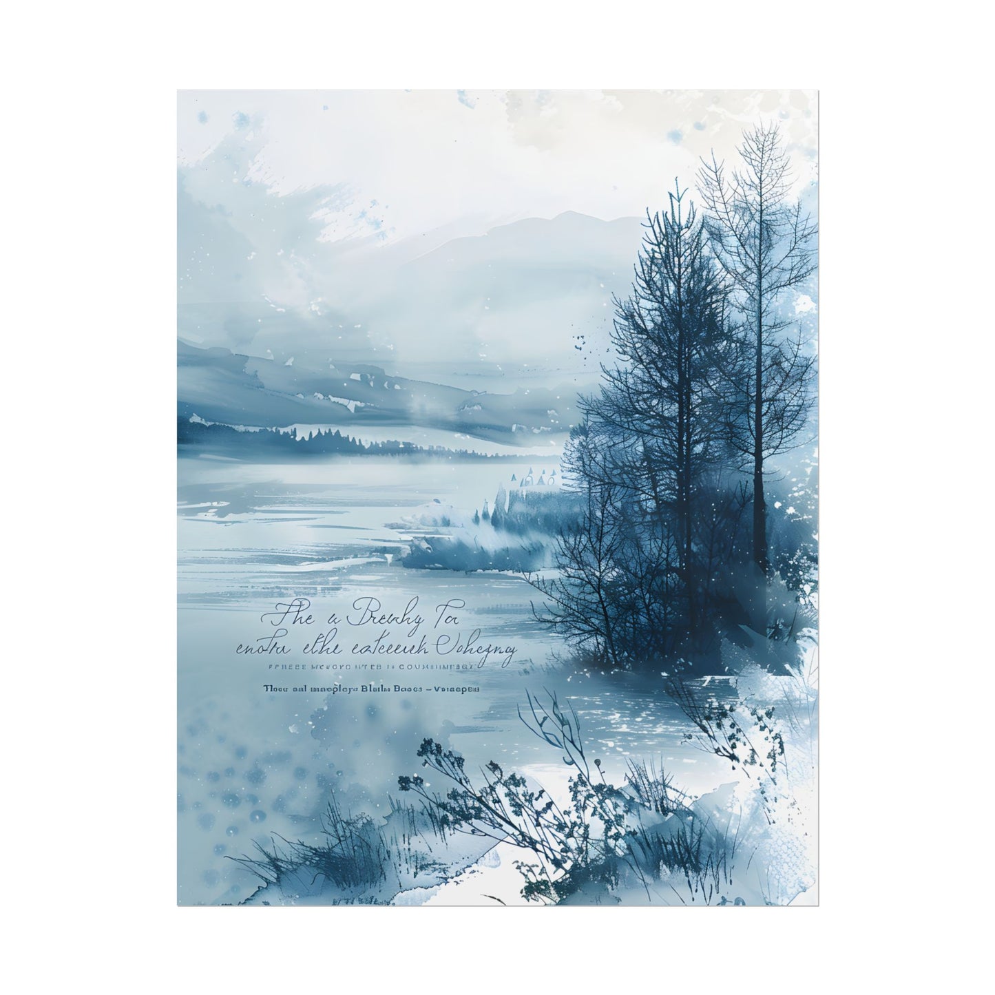 Peaceful Serenity: Winding River and Forest Reflections - Poster