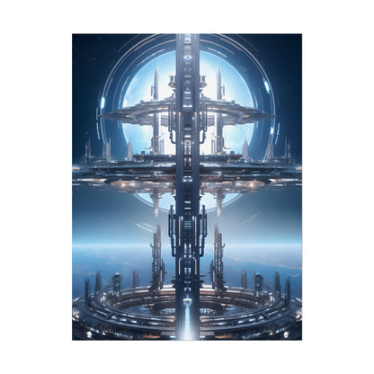 Massive Orbital Space Station: Detailed Artwork - Poster