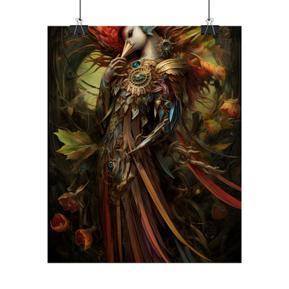 Grand Statue of a Majestic Bird in Serene Setting - Poster
