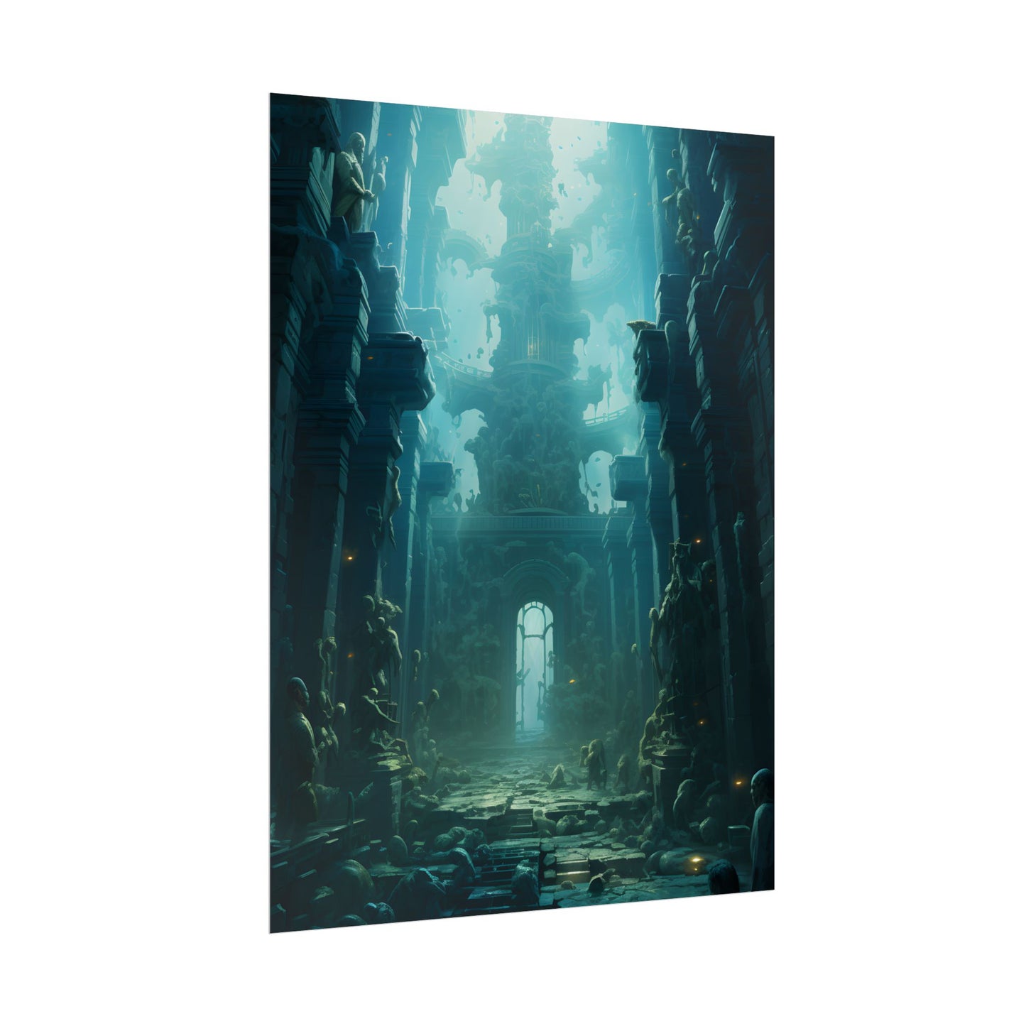 Lost Underwater Civilization: Ancient Ruins in Sunken Depths - Poster