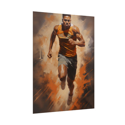 Passionate Fitness Moment: Dedicated Athlete in Action - Poster
