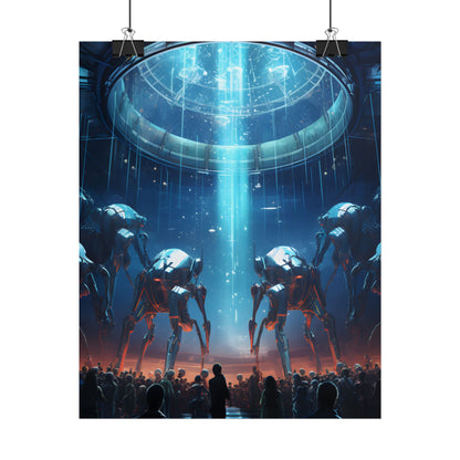Vibrant Robot Symphony: A Harmonious Blend of Human and Robotic Musicians - Poster