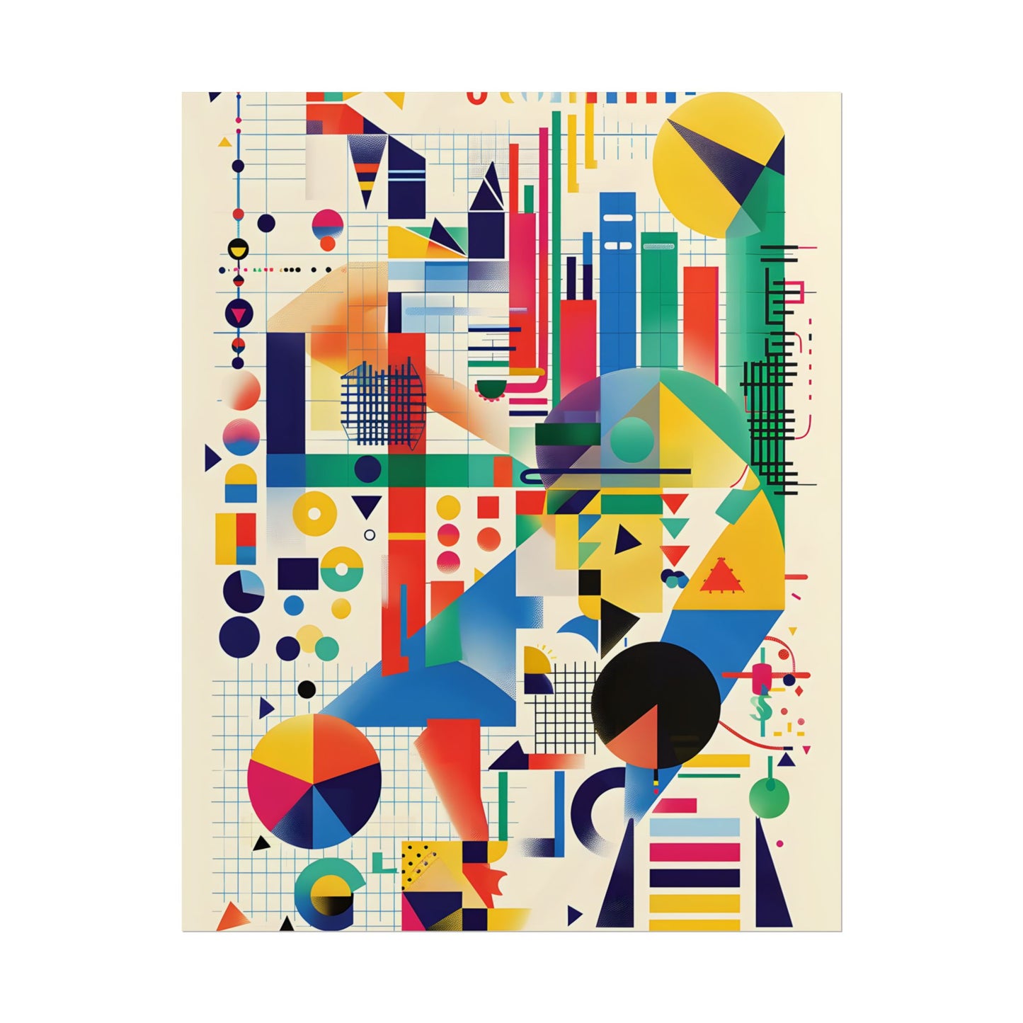 Colorful Educational Artwork: Statistical Illustration - Poster