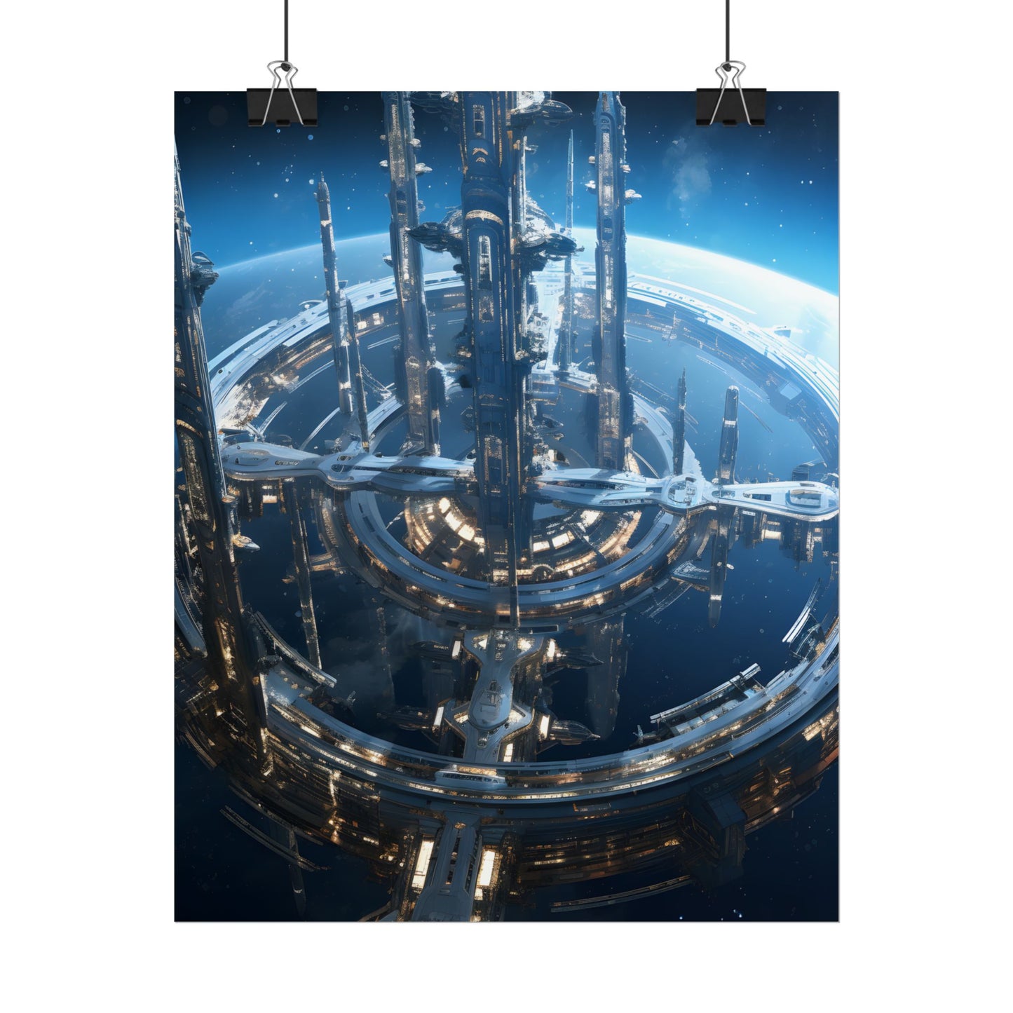 Futuristic Space Station: Aetherial Hub - Poster