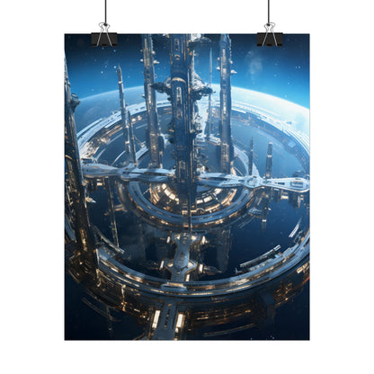 Futuristic Space Station: Aetherial Hub - Poster