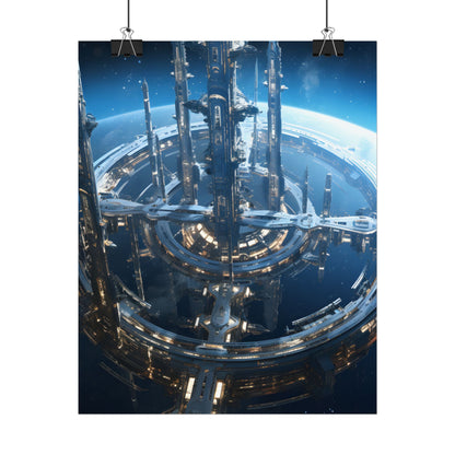 Futuristic Space Station: Aetherial Hub - Poster