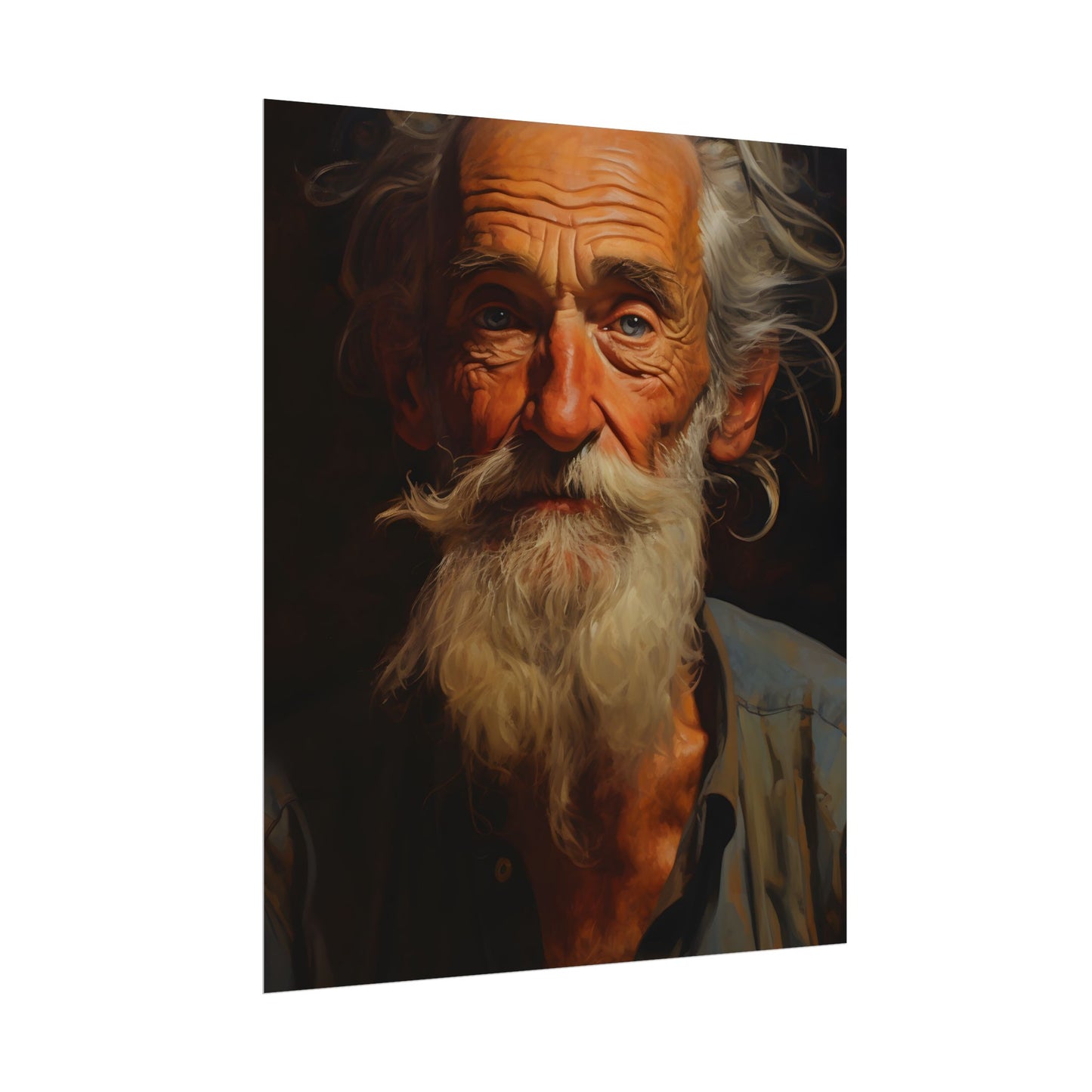 Elderly Wisdom: A Portrait of Timeless Senior Reflection - Poster