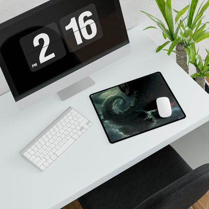 Ancient Sea Monster: Mythical Serpentine Digital Illustration - Desk Mat