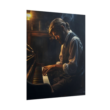Mysterious Piano Maestro: Musical Artwork - Poster