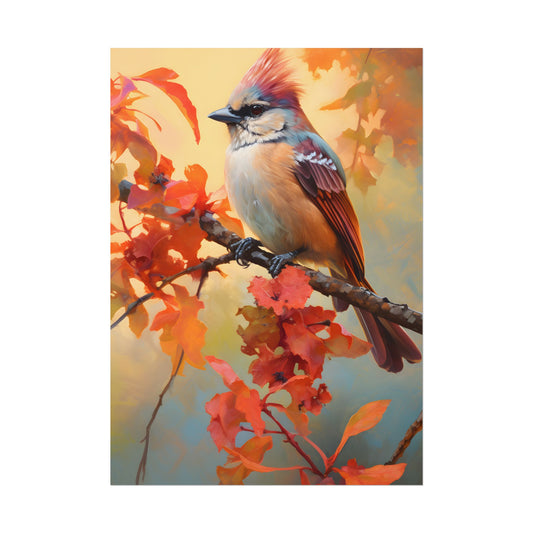 Vibrant Oak Branch: A Masterful Oil Painting - Poster