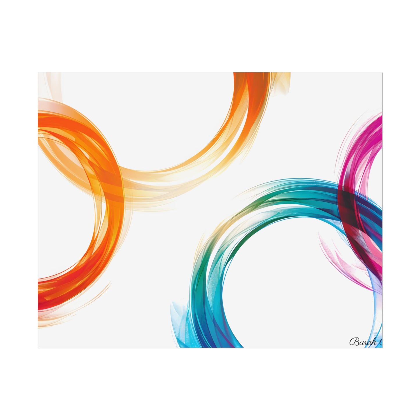 Swirling Abstract Colors: Vibrant Digital Artwork - Poster