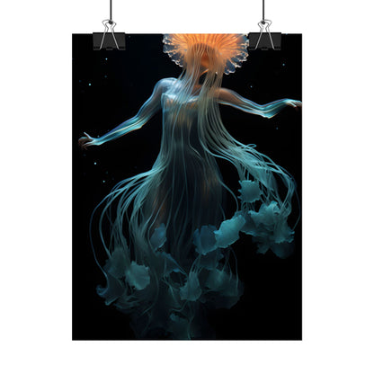 Underwater ballet of luminescent beauty: A dance in motion with oceanic harmony - Poster