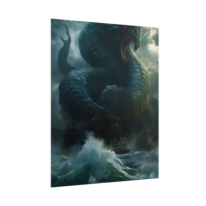 Mythic Sea Monster: Dark Ocean Artwork - Poster