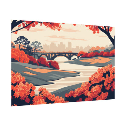 Retro Golf Course Illustration: Classic Greens - Poster
