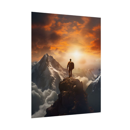 Epic Mountain Sunrise: Majestic Summit Artwork - Poster