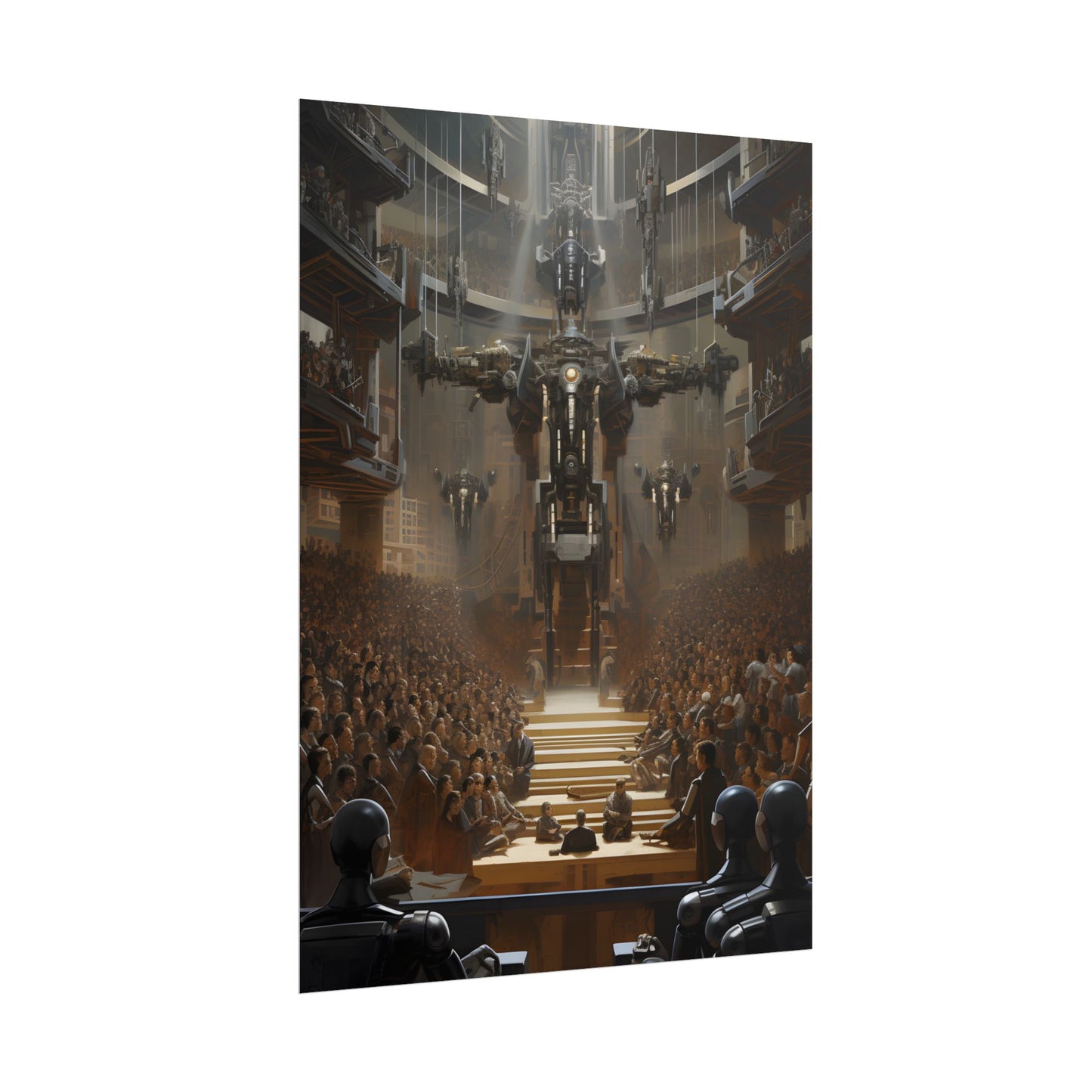 Robot Symphony: Elevated View of Robot Orchestra - Poster
