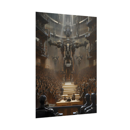 Robot Symphony: Elevated View of Robot Orchestra - Poster