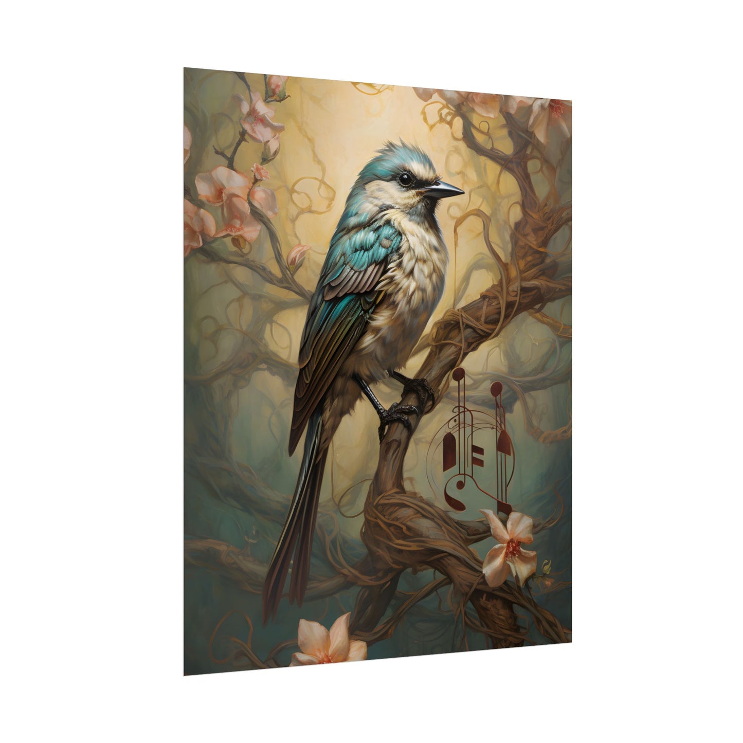 Blue Beauty: A Majestic Songbird in Nature - Poster