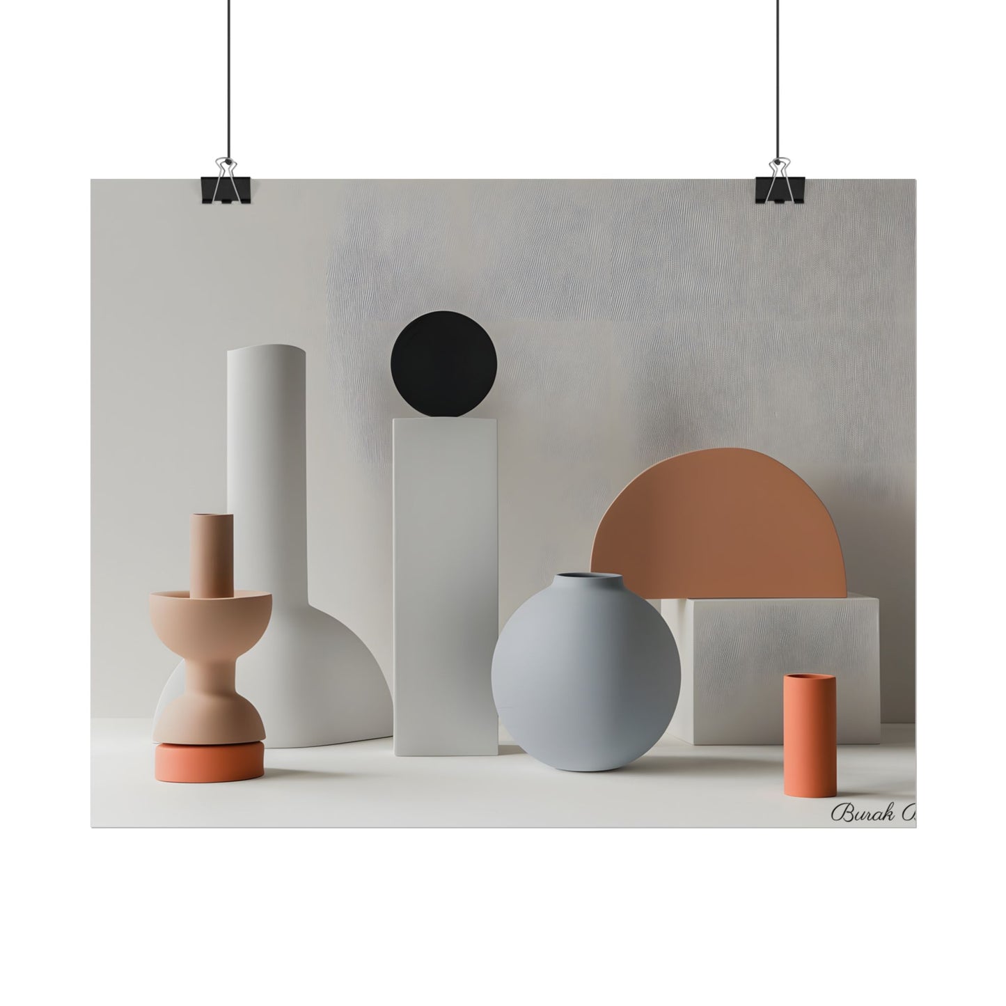 Minimalist Simple Geometric Jewelry: Close-Up View - Poster