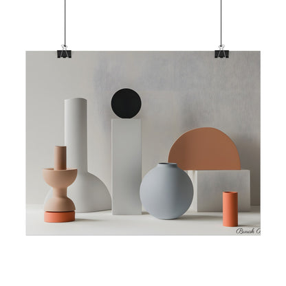 Minimalist Simple Geometric Jewelry: Close-Up View - Poster