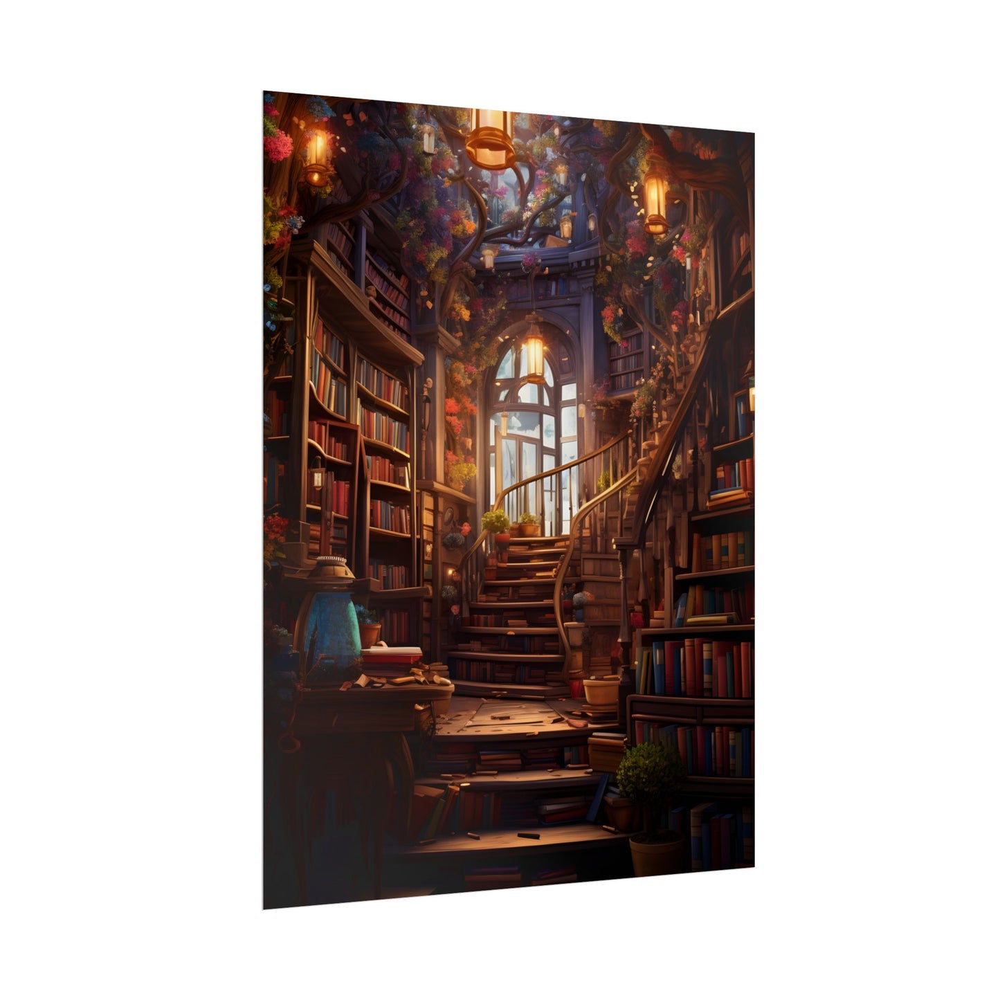 Whimsical Bookshop: Enchanting Magical Artwork - Poster