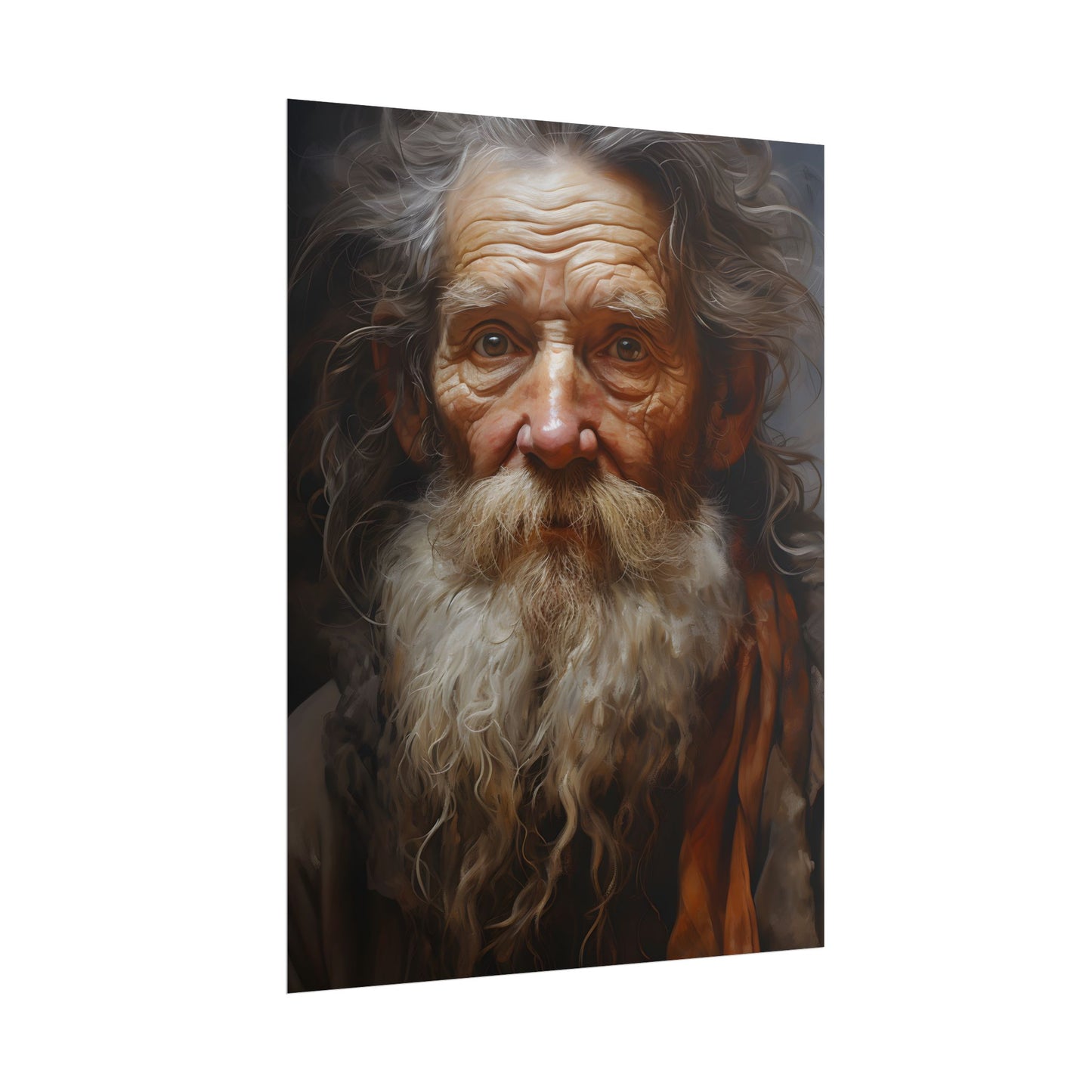Elderly Wisdom: Realistic Portrait Art - Poster