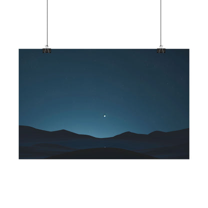 Minimalist Night Sky: Abstract Starry Art - Poster