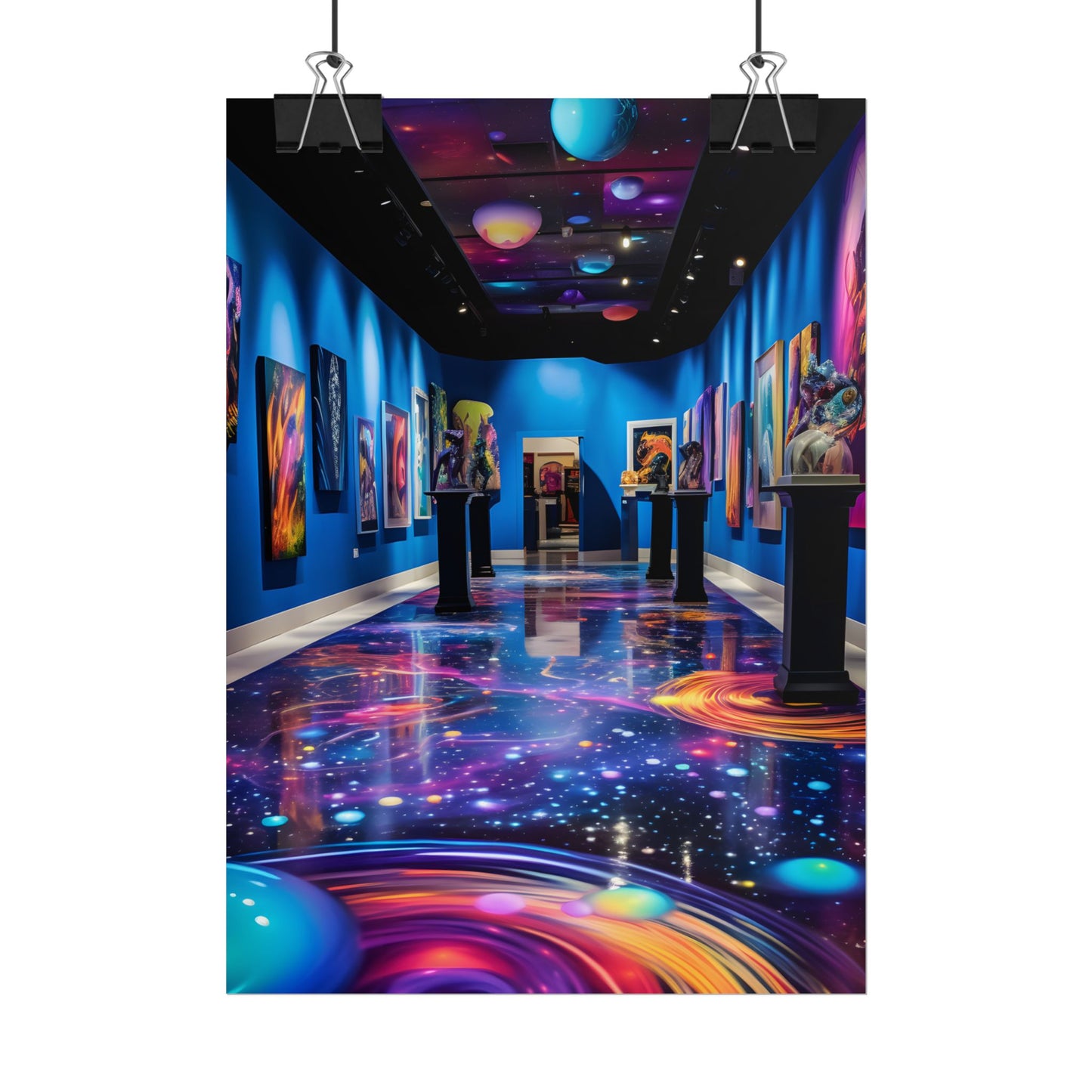 Celestial Art Gallery: Wide-Angle View with Soft Lighting - Poster