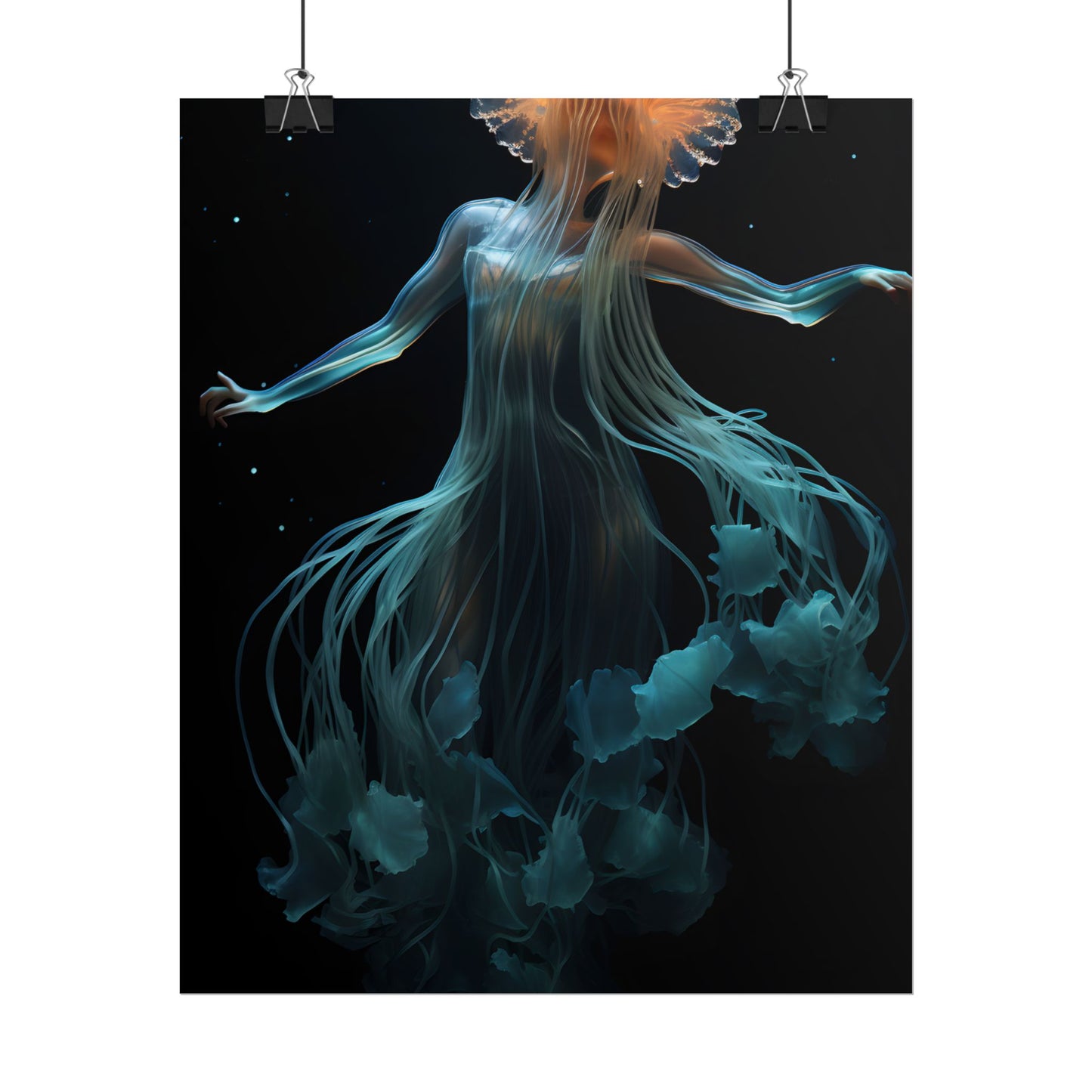 Underwater ballet of luminescent beauty: A dance in motion with oceanic harmony - Poster