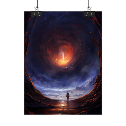 Mysterious Black Hole Cosmos: Space Art with Planetary Orbits - Poster