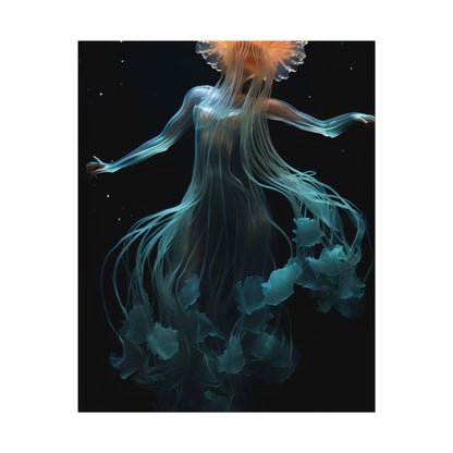 Underwater ballet of luminescent beauty: A dance in motion with oceanic harmony - Poster