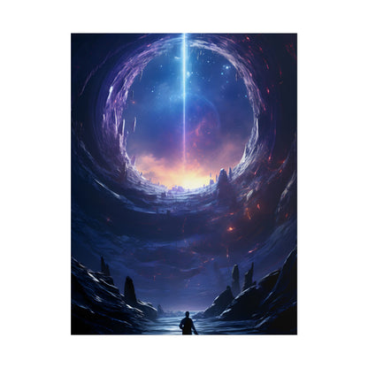 Black Hole Galaxy: Cosmic Digital Artwork - Poster