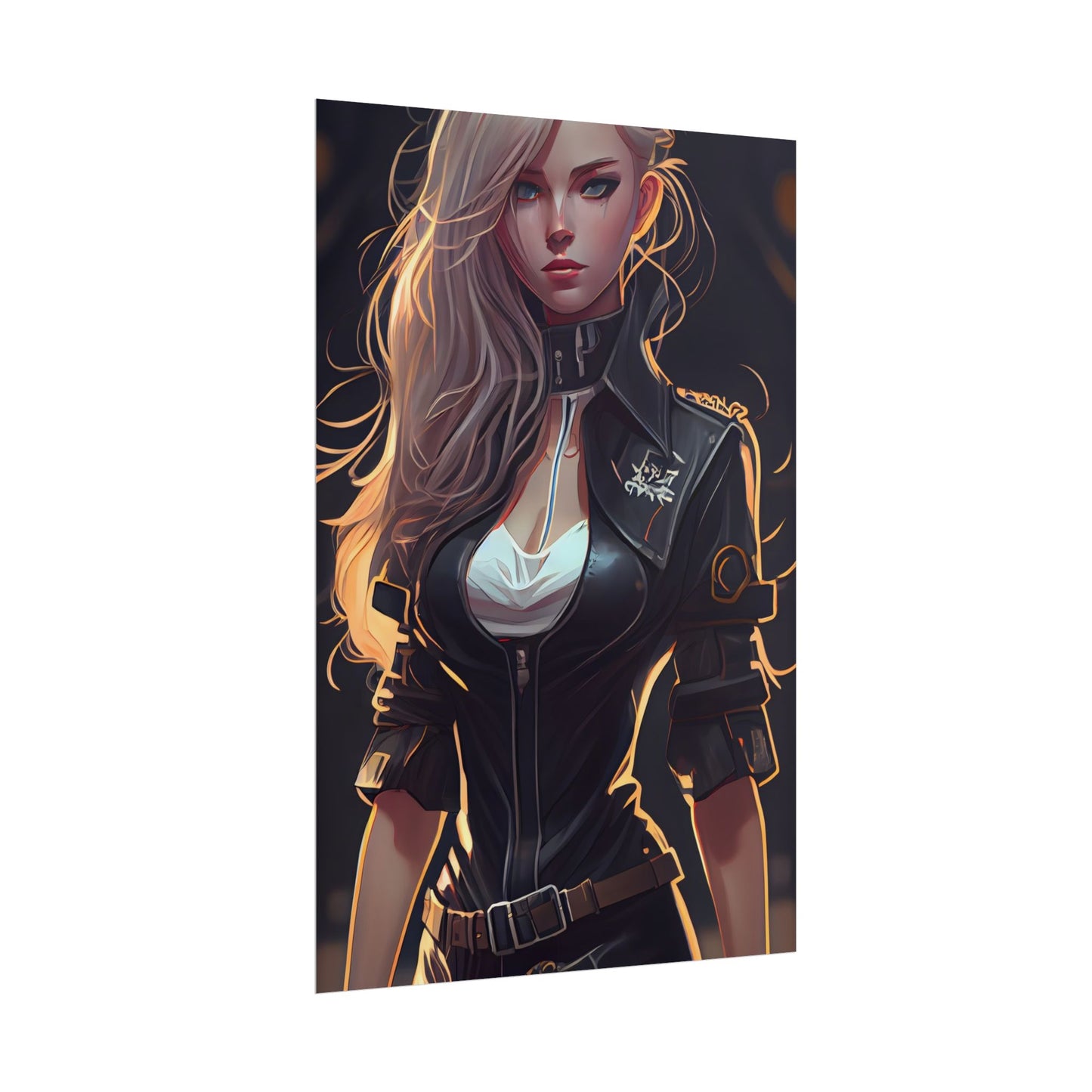 Blonde Female Police Officer: Calm Professional in Hotel Lobby - Poster