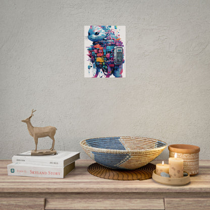Whimsical Pixelated Cyber Pet: Retro-Style Digital Art - Poster