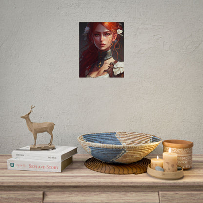Redheaded Beauty: Formal Portrait in Dark Dress - Poster