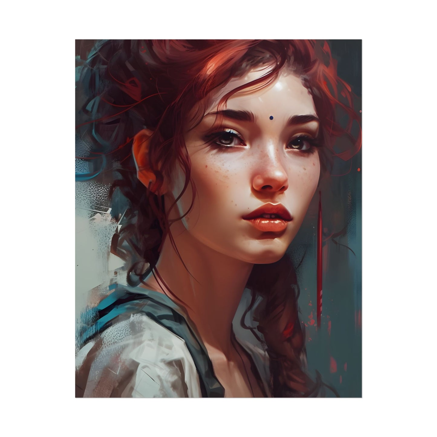 Beautiful Brunette Portrait: Makeup Art - Poster