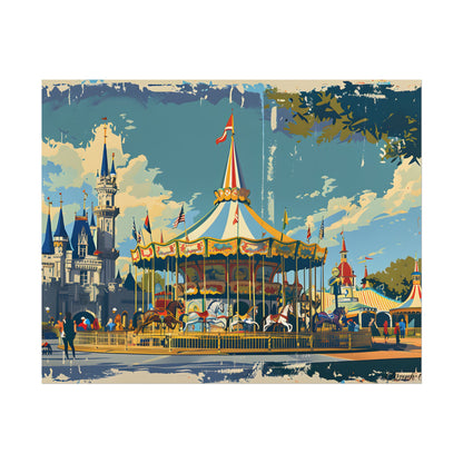 Vintage Disney Nostalgia: Retro Attraction Poster Art - Poster
