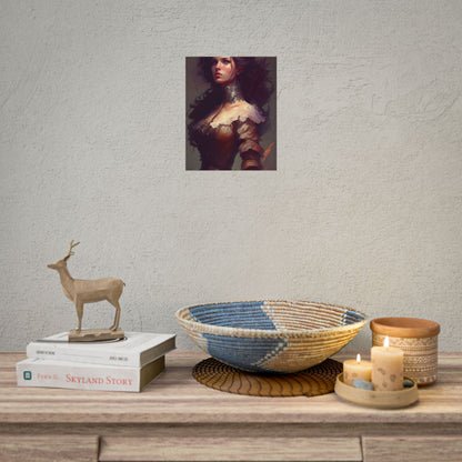 Lovely Brown Hair Portrait: Stunning Female Art - Poster
