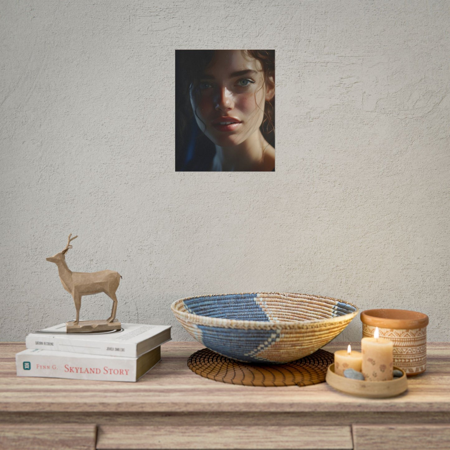 Smiling Portrait of a Woman: Close-Up Art - Poster